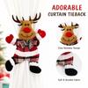 Christmas Curtain Clips and Tiebacks with Bear Snowman Christmas Tree Designs for Holiday Window Decor