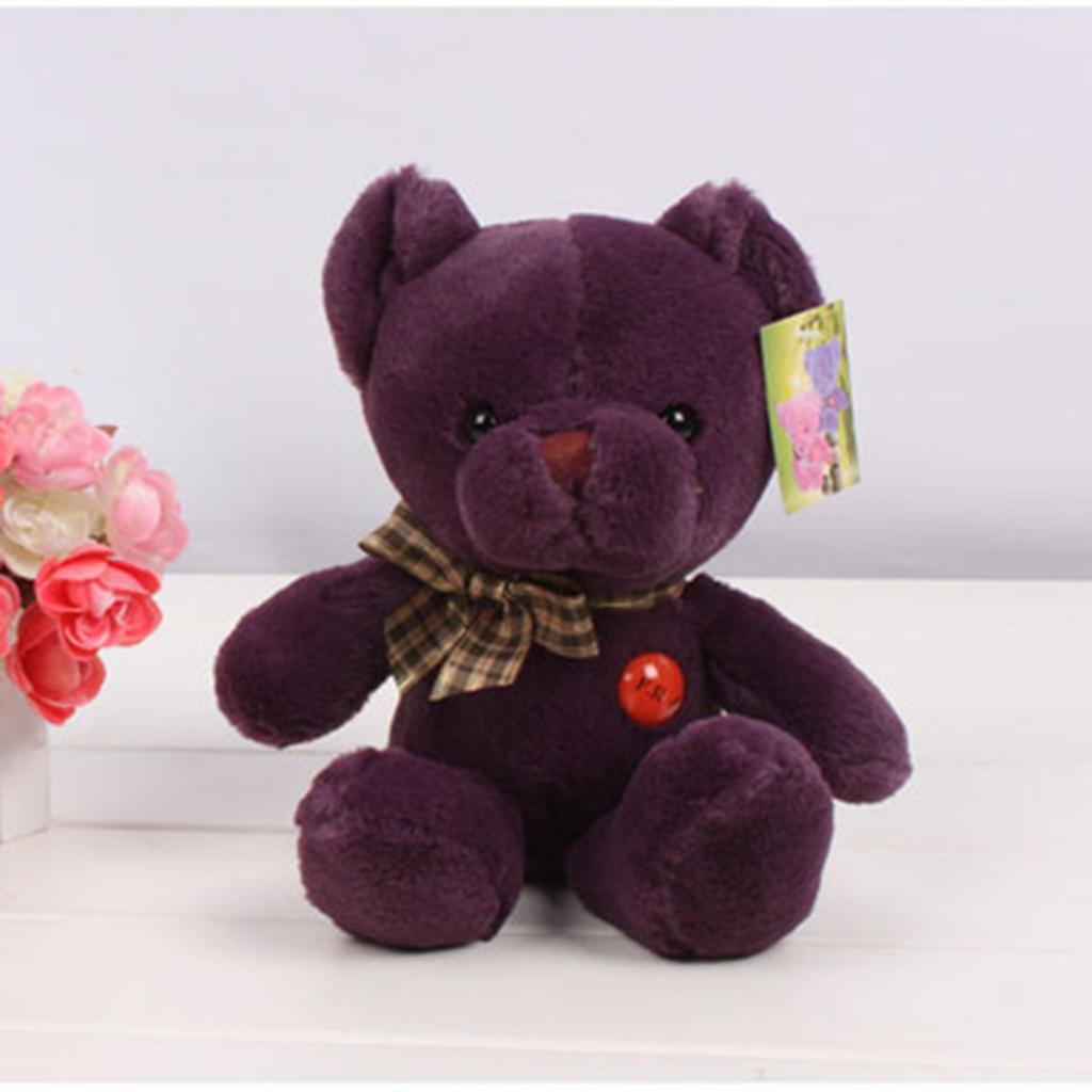 Button Five Color Bear Plush Toy Stuffed Animal Colored Teddy Bear Claw Machine Doll for Kids and Adults