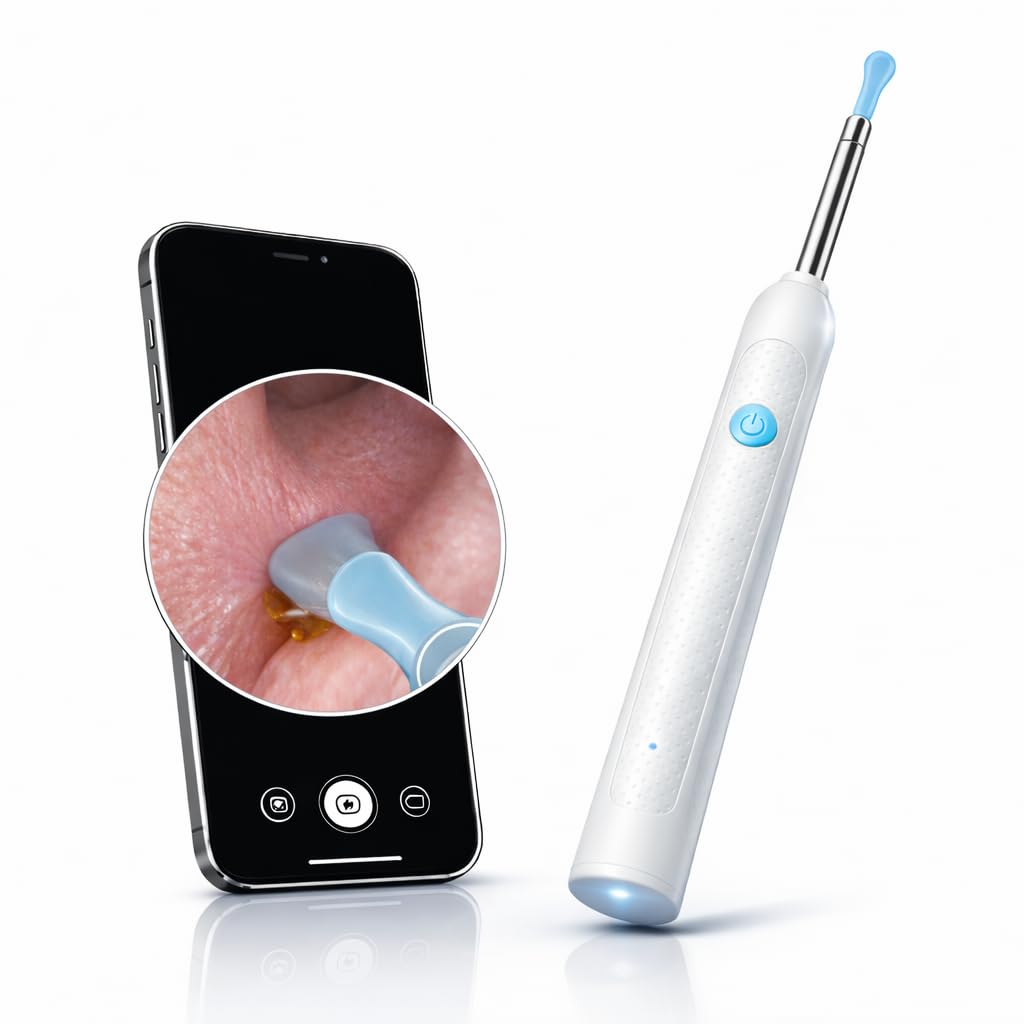 Ear cleaner camera scope earwax 1080P high definition WiFi connection compatible iOS Android silicone head LED light USB rechargeable photo shooting