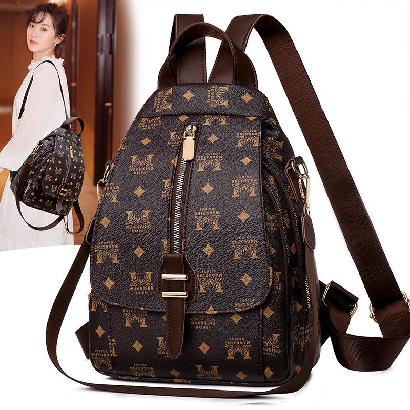 New Women's  Zipper Soft Travel Business Backpack Fashion Casual Retro Backpacks Large Capacity Bags