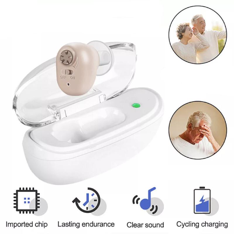 Aid Hearing Elder In Ear Mini Invisible Adjustable Tone Sound Portable Amplifier