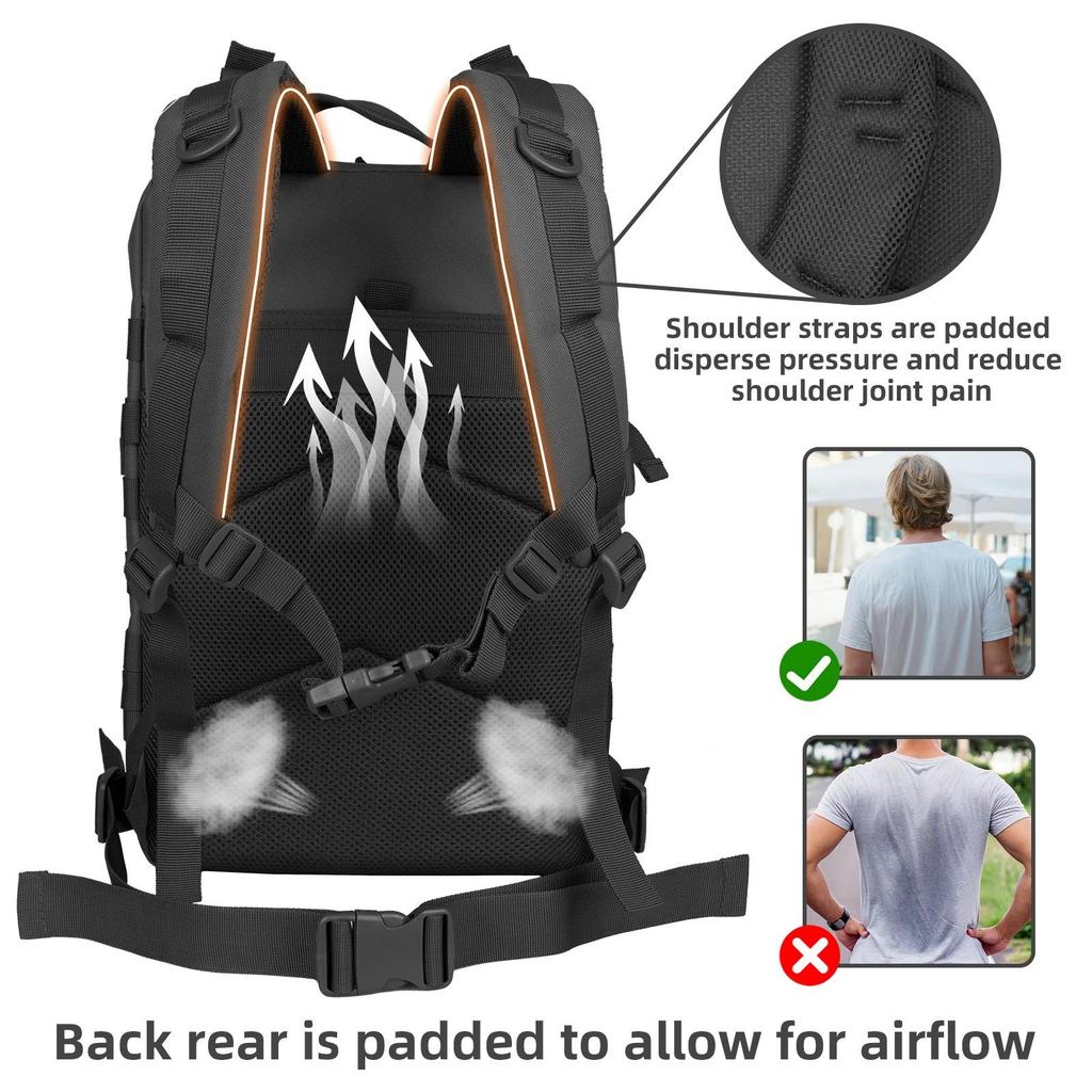 Men's Camouflage Tactical Backpack: Large Capacity for Outdoor Camping, Sports, and Mountaineering