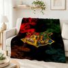 Hogwarts School Crest Flannel Blanket Comfortable Skinfriendly Fleece Blanket For Office Sofa Home Party Decor Memorial Gift