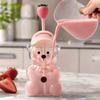 Borosilicate Glass Straw Cup with Bear Design - Reusable Drinking Glass for and Tea