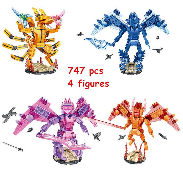 Classico Cartone Animato Naruto Anime Film Mini Figure Ninja Uzumaki Kurama Volpe a Nove Code Kit di Blocchi da Costruzione Modello Giocattoli per Bambini Regalo