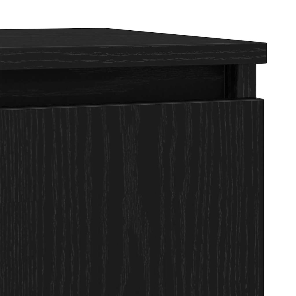 Sideboard in Black Oak Look 57 x 34 x 76 cm Engineered Wood