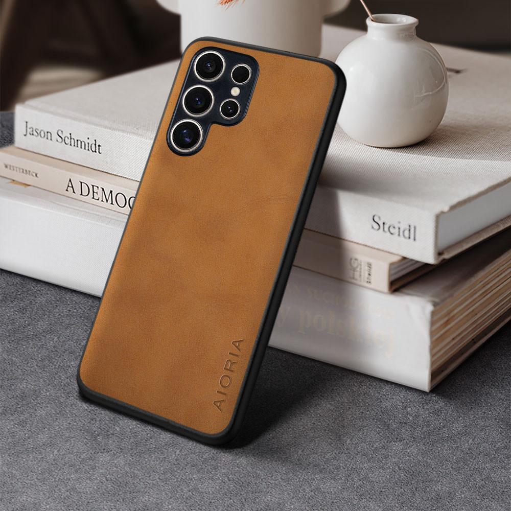 

Чехол для Samsung Galaxy S20 S21 S22 S23 Ultra Plus FE 5G Роскошный чехол из искусственной кожи для Galaxy S23 Ultra Case Galaxy S20 FE коричневый