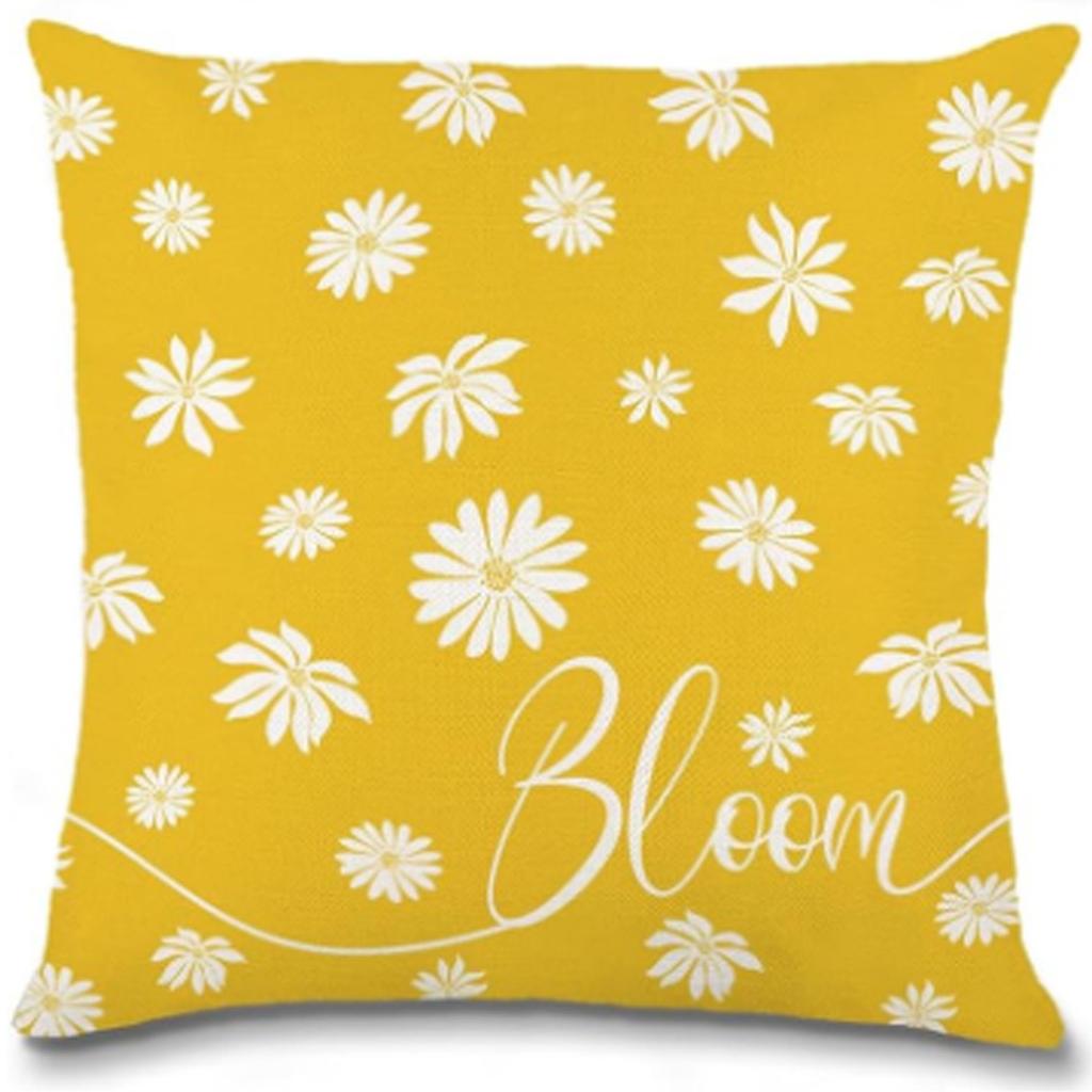 Year Daisy Flower Linen Pillow Case Home Decor Hydrangea Sofa Pillow Cushion