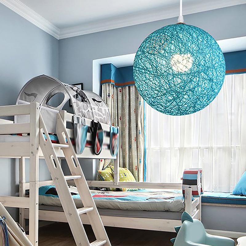 Round Concise Hand-Woven Rattan Vine Ball Pendant Lampshade Light Lamp Shades Light Accessories(20Cm Diameter)