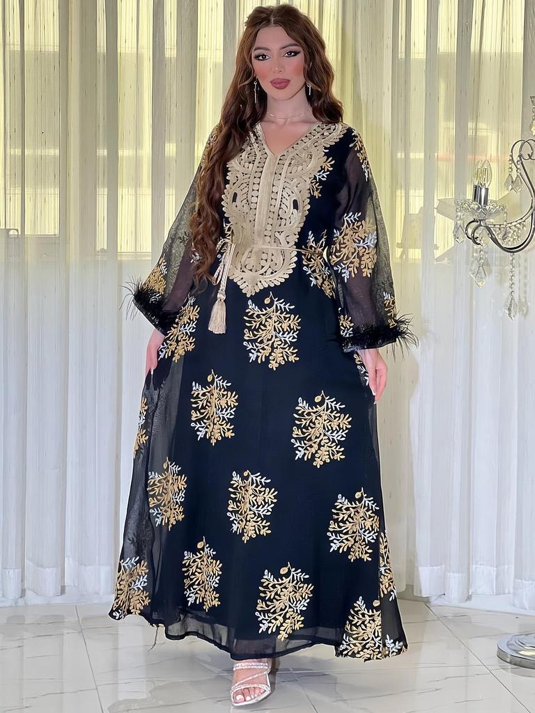 Middle Eastern Embroidered Muslim Women's Dress