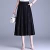 Women's Spring 2026 Retro High-Waist Sequin Embroidered A-Line Long Black Skirt