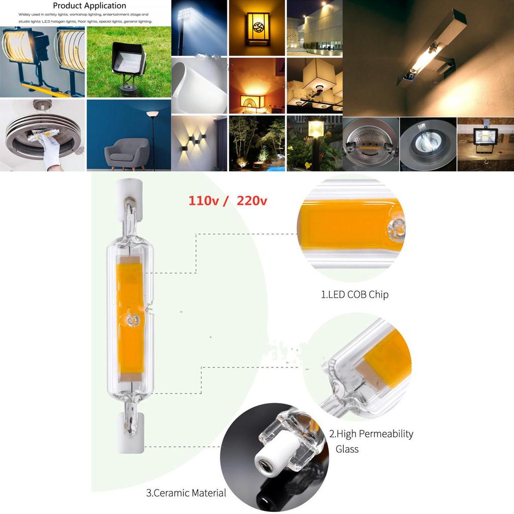 R7s Led Glass Lamp Waterproof White Light For Residential And Spaces