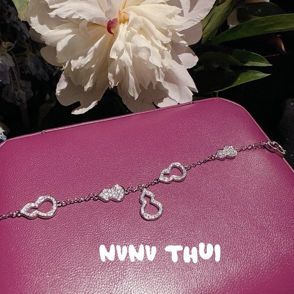 Jewelry, Brazilian Chalcedony Gourd Snowflake Zircon Necklace, New Chinese Style, Gourd Fulu Zircon Bracelet, Set.