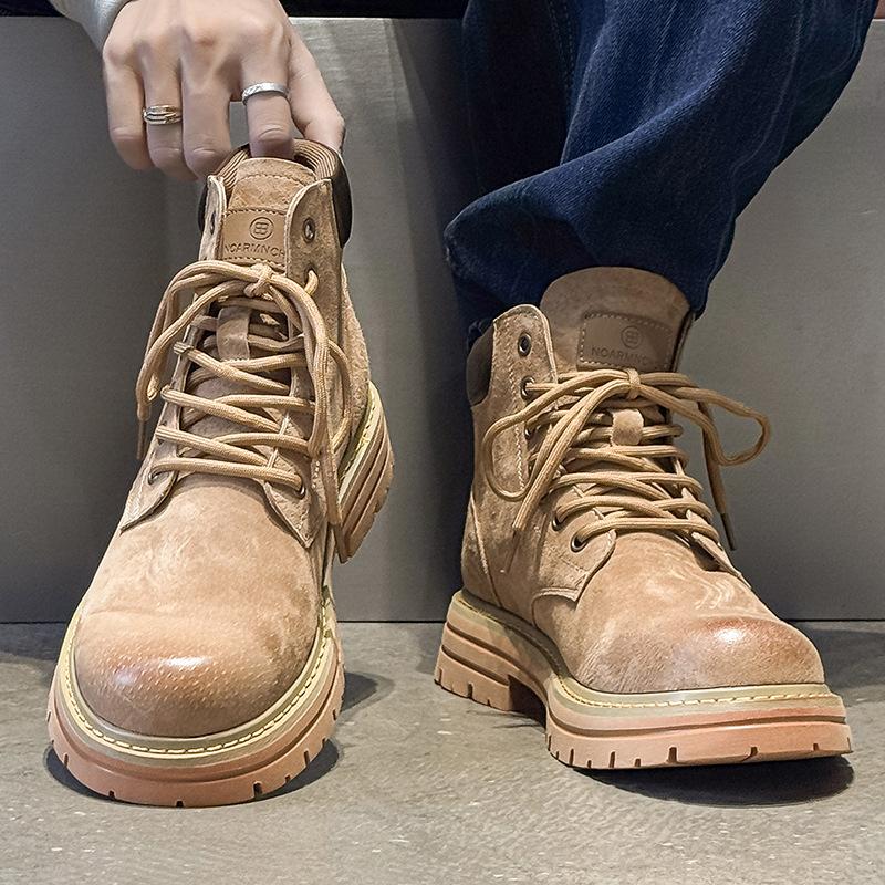 New Martin boots fleece popular versatile trend high version lace-up thick-soled British style tooling boots 6516-B