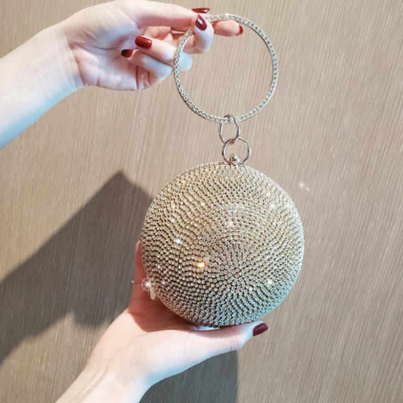 New summer crystal diamond-encrusted messenger women's bag fashionable spherical bag