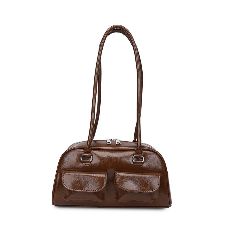 Korean Style Minimalist Simple Casual Armpit Shoulder Boston Bag For Daily Commute