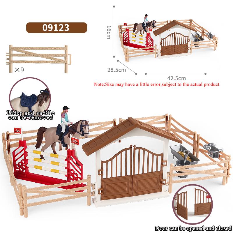Oenux Model Konia Farmowego Wyścigowego Figurki Akcji DIY Jeździectwo Jeździec Zwierzęta Figurka Śliczna Edukacja Kolekcja Zabawka dla Dzieci Prezent