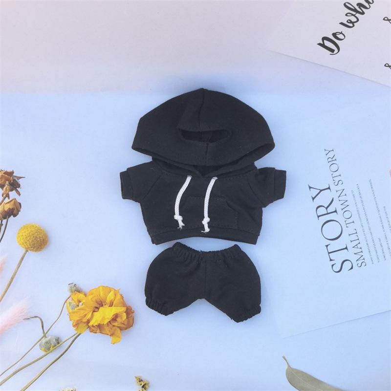 17Cm Vinyl Macaron Plüsch Schlüsselanhänger Stoffanhänger Labubu Puppe mit Pullover Hose Puppe