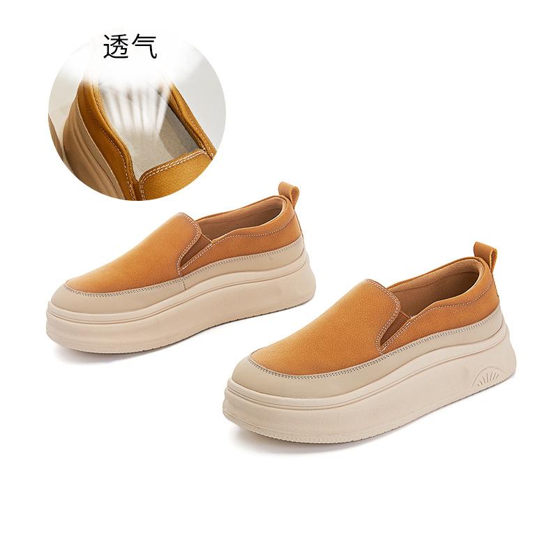 Small size 34 large size 41 retro loafers 2025 new autumn single shoes women's thick soles increase height versatile little white shoes women