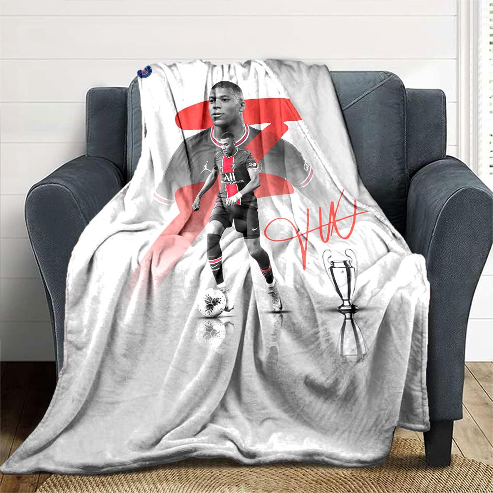 Star Player Kylian Mbappé Blanket Warmthful Decor Great for Chair Livingroom Office Chair for All Occasions Warmthful Decor