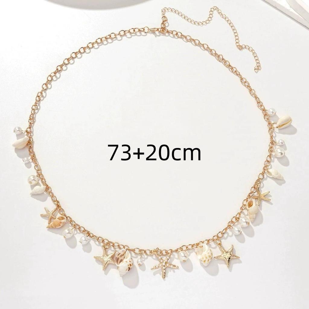 Bohemian Shell & Starfish Pearl Waist Chain for Beach Travel