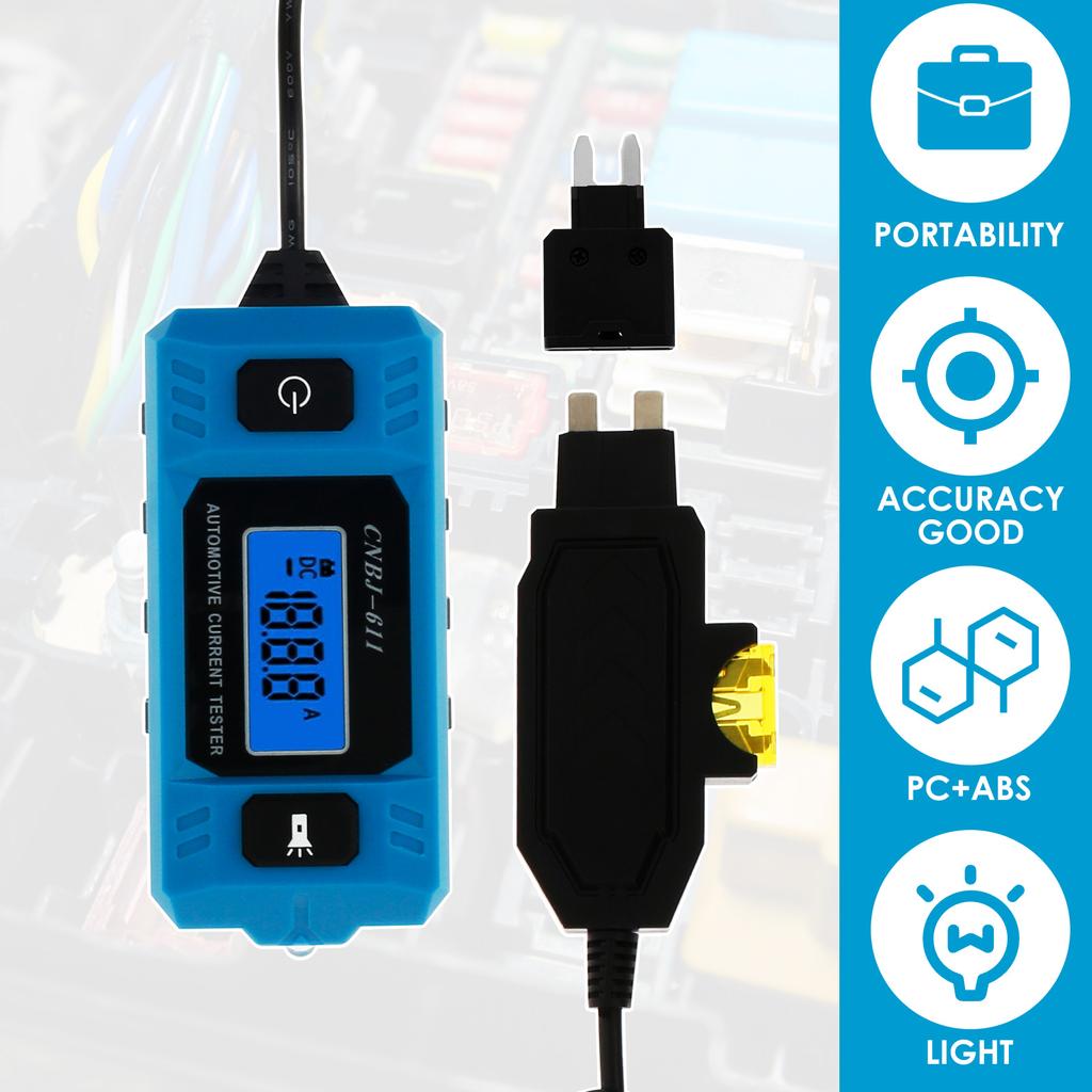 Car Circuit Tester Max 48V Accurate Car Fuse Current Testing Tool Real Time Reading Auto Current Tester Fault Analyzer Tester