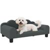 Dog Sofa, Pet Sofa with Backrest and Armrests, Breathable, 66 X 42 X 28.5 Cm, Dark Grey