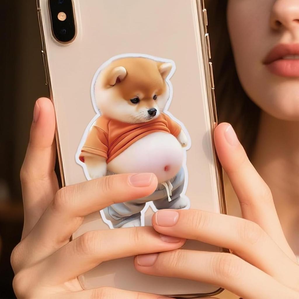 3D Dog Belly Soft Squishy Belly Unique and Cute 3D Squishy Stickers for Sticker Book Cell Phone and Journal Stickers, Stickers, Fun, Decoration,