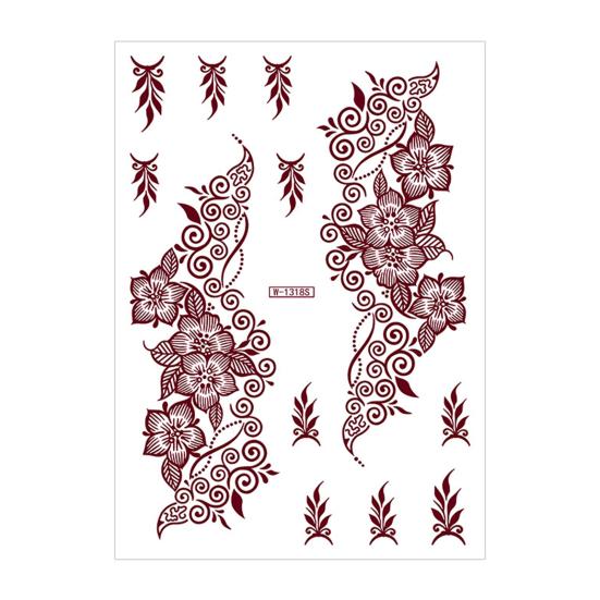 Yousheng Red Henna Tattoo Kit, Waterproof Henna Tattoos Stickers, Temporary Tattoo Stickers for Women Wedding Party J