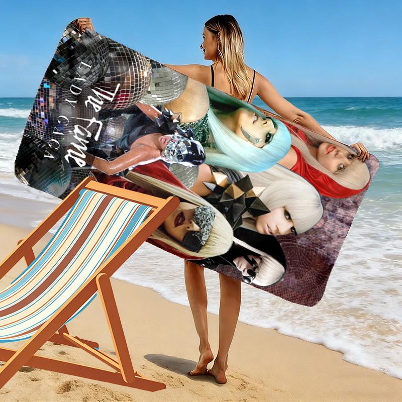 Gaga Poster Druck Strandtuch, Großes Weiches Schnelltrocknendes Handtuch für Strand Camping Schwimmen