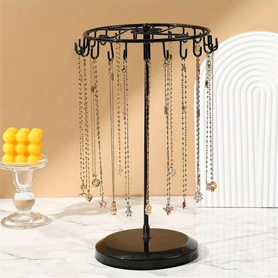 Iron Jewelry Rack, Rotating Necklace Display Rack, Jewelry Storage Rack, Suitable for Earrings, Bracelets, Etc B