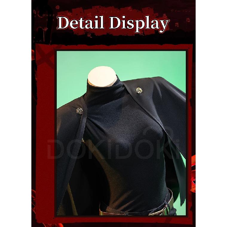 PÅ LAGER Zenin Makii Cosplay Kostume Anime Cosplay DokiDoki-R Kvinder Sort Uniform Zenin Makii Dragt Bælte Cosplay Kappe Kostume
