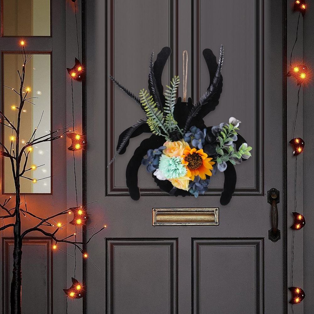 Artificial Spider Door Sign Creative Halloween Door Wreath Halloween Door Decorations  Indoor Decor