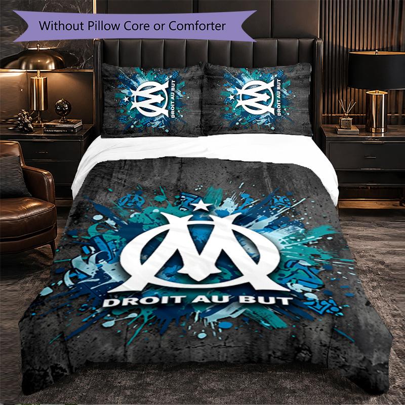 Olympique Lyonnais FC Themed Bedding 3Pcs Duvet Cover Set Decorative Bed Linen For Teen Room Home Decoration