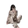 1011 Cotton and Silk Pajamas Women's Long-sleeved Trousers Large-size Two-piece Suit Girl Cute and Sweet New Loungewear