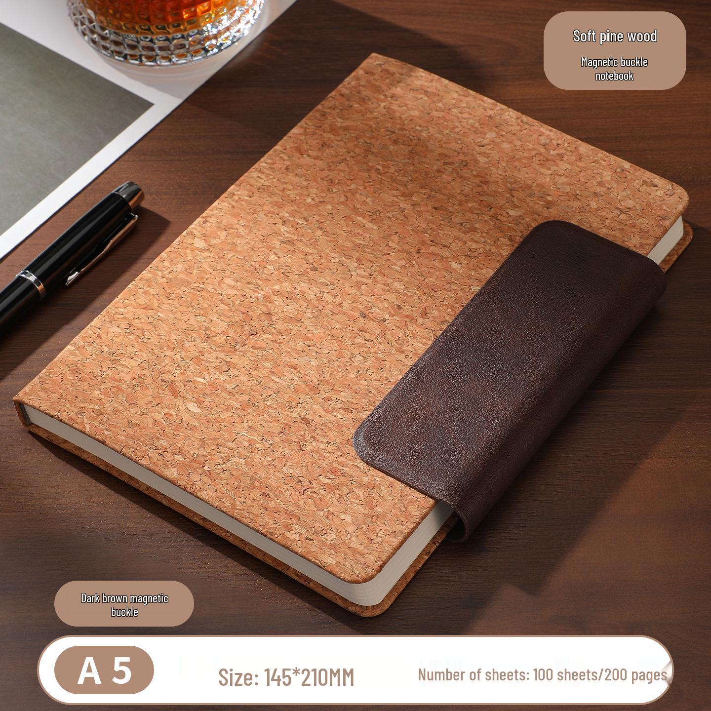 Eco-friendly A5 Notebook with Creative Cork Magnetic Buckle Memo Pad Set A5