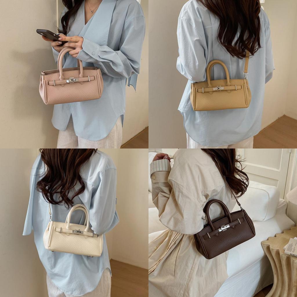 Modern Urban Small Shoulder Bag Made Of Leather With Stitching Details For Women