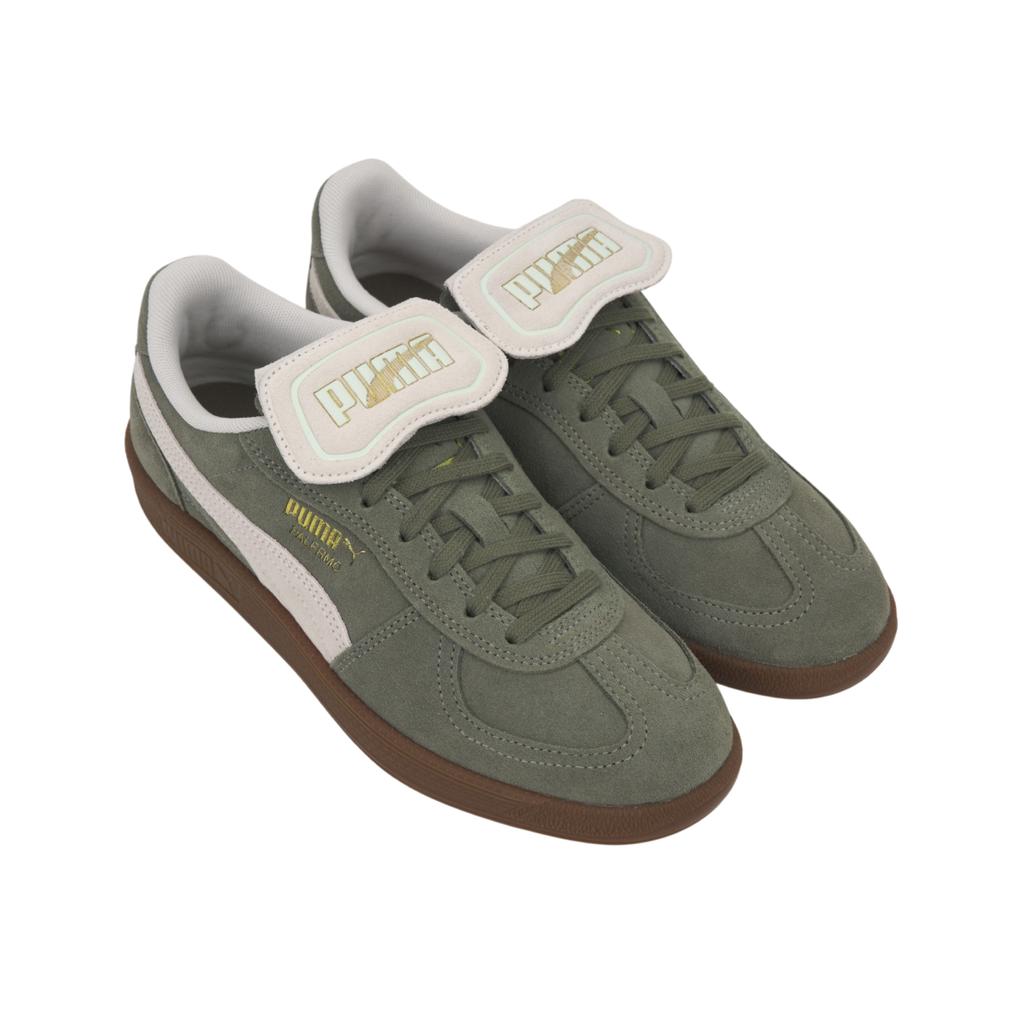 Puma Palermo Premium Suede Velvet Moss Unisex Sneaker Grün Warmweiß 402350-02