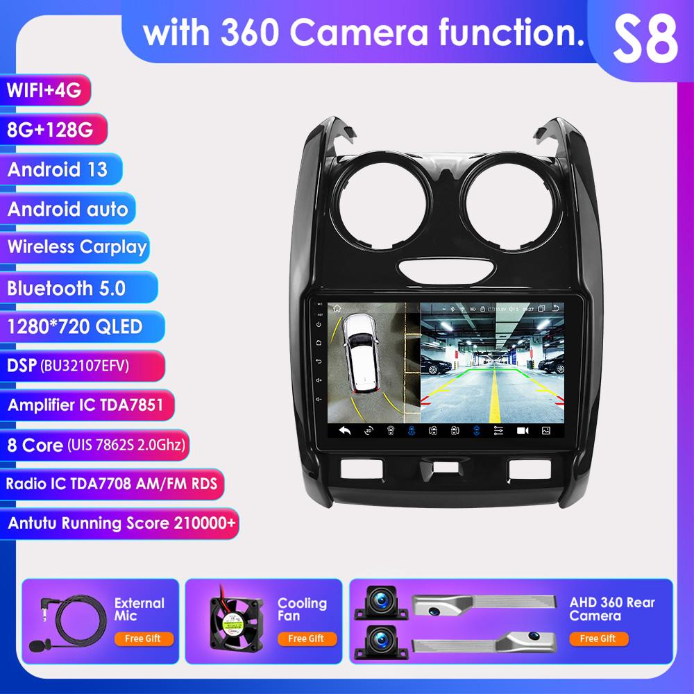 

Hizpo Carplay Android Car Radio for Renault Duster 2015 2016 2017 2018 -2020 Navigation GPS Multimedia Player Stereo Intelligent Screen WiFi+4G DSP S8 8Core 8G 128G 360