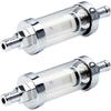 5/16 Inch 9747 Inline Fuel Filter With Clear View Glass And Chrome (2)