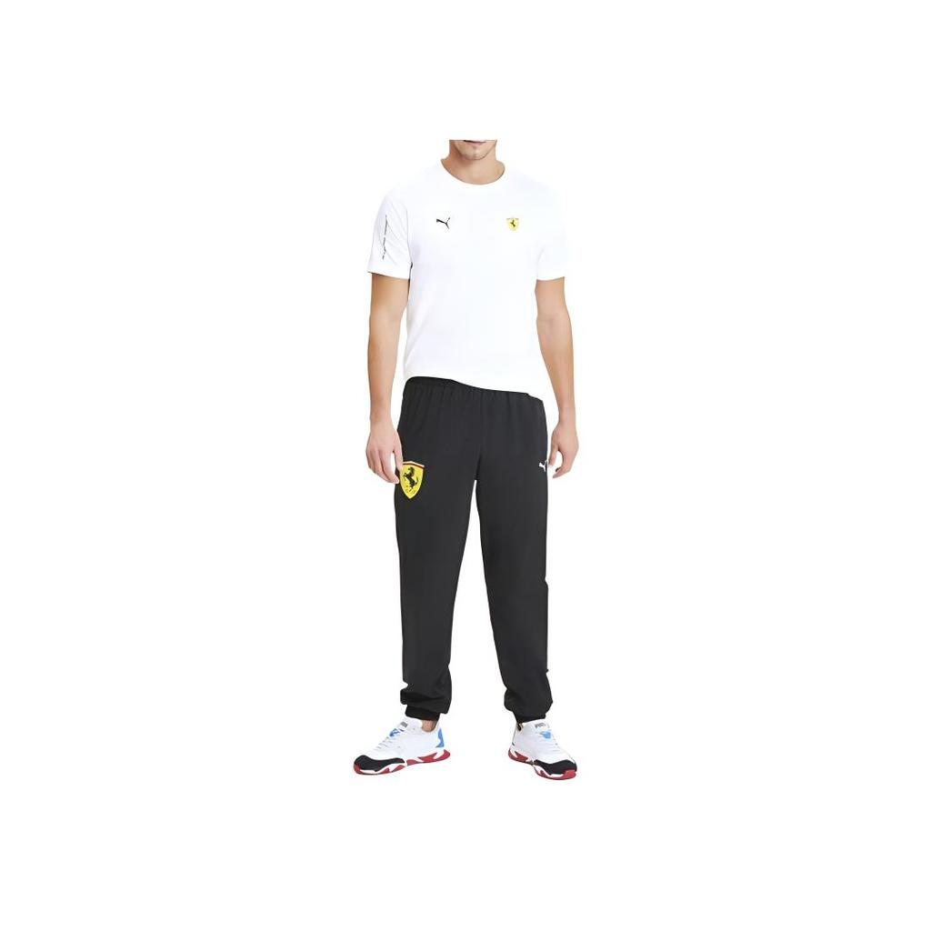 Puma X Ferrari Logo Straight Leg Cuffed Casual Pants Men bottoms Black 596138-02