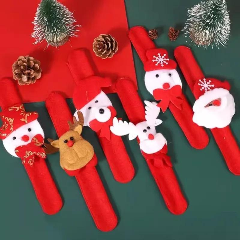 Christmas Clapping Bracelets for Women Men LED Flashing Papa Circles Bracelet Snowman Reindeer Bear Christmas Decor kids Gifts