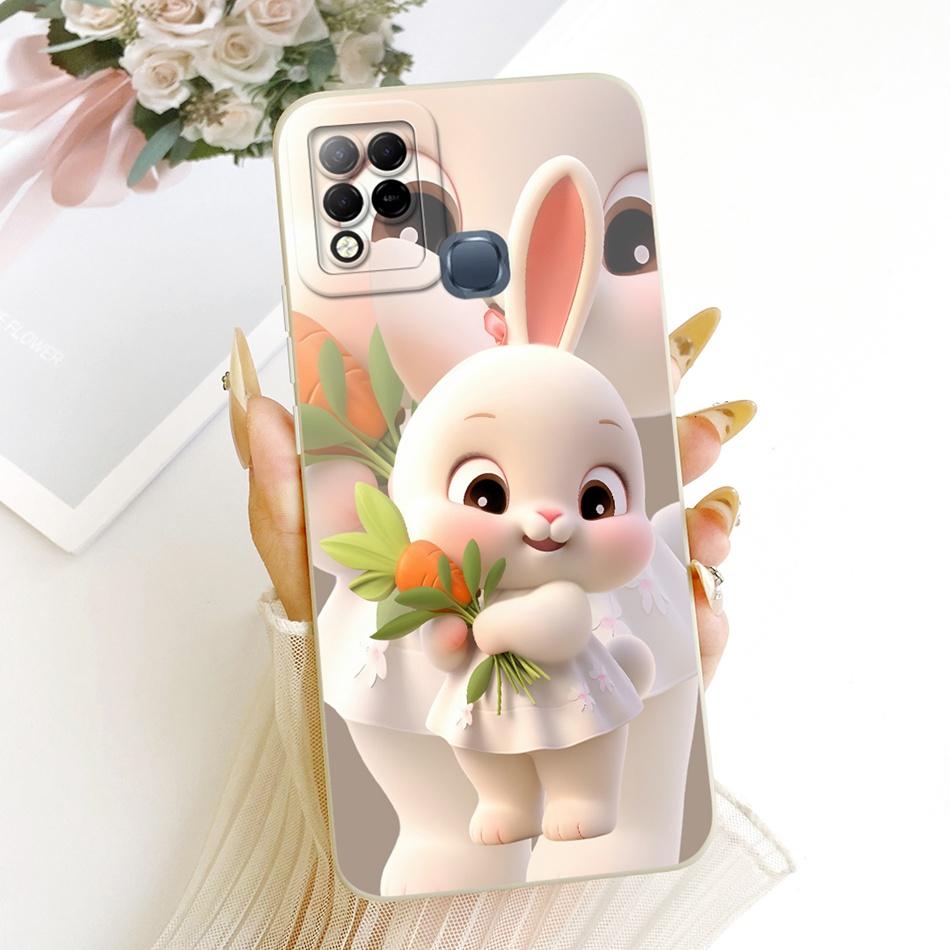 For Infinix Hot 10T 10S NFC 10i X659B X658E X689 X689C Cute Cat Flower Butterfly Cartoon Shockproof Soft Silicone Phone Case