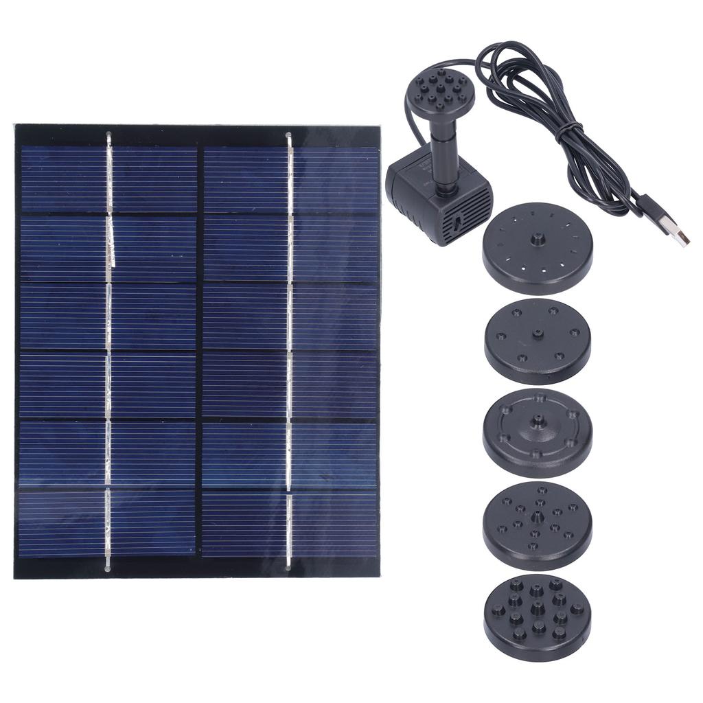 2W Solar Fountain with Panel Water Pump Solar Panel Kit for Outdoor Landscape Pond Decor