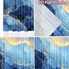 2pcs, 2D FLAT PRINTING Curtains (Without Rod) Blue Marble Veins Holiday Halloween Christmas Printed Curtains Versatile Durable
