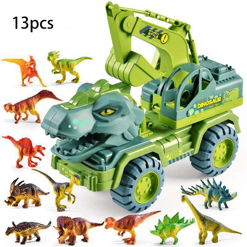Dinosaur Triceratops Trucks Tyrannosaurus Figure Monster Excavators Engineering