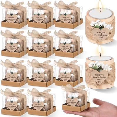 Gastgeschenk Kerze für Hochzeit Holz Teelichthalter Brautparty Dankeschön Geschenke für Babyparty Weihnachten Kerzenständer