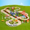 Road Train Set Wooden Track Accessories Toy Double Layer Compatible Electric Car Wood Track Kids Game Toy