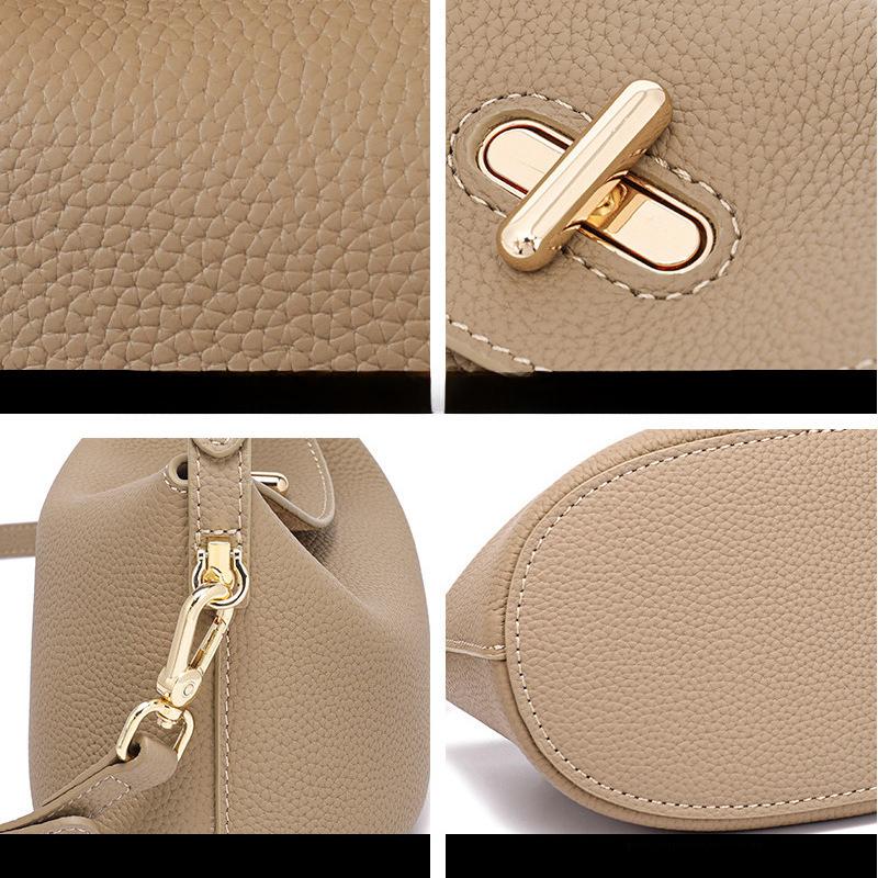 Sac à Bandoulière en Cuir Véritable pour Femme, Sac Hobo en Cuir de Vachette Souple, Sac Bandoulière Vintage 'Water Dumpling', Sac à Main Élégant, Plusieurs Couleurs