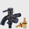 Černý zahradní kohoutek dvojí použití pro pračku Faucet Nerezová ocel 304 Nástěnný Kout koupelny Zahrada Venkovní kohoutek Mop Balkon G1/2'